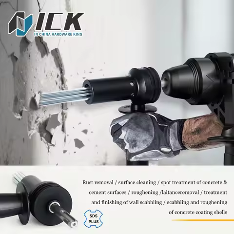 SDS Plus Electric Hammer Needle Scaler Adapter for Rust Removal Concrete Drilling Tile Installation
