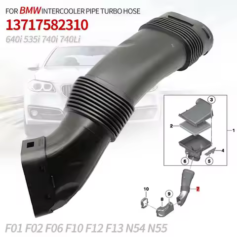 13717582310 For BMW F01 F02 F06 F10 F12 F13 Air Inlet Intake Tube N54 N55 640i 535i 740i 740Li Air F