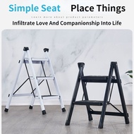 YOUNAL Foldable Ladder Step 2 3 4  Step Ladder 150kg Bearing Capacity Step Stool Slim Ladder Small S