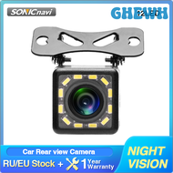 GHEWH ไฟกล้อง HD ถอยหลัง LED มุมมองด้านหลังยานพาหนะรถกล้องมองหลังการมองเห็นได้ในเวลากลางคืนกล้องมองหลังสำหรับจอดรถมุมกว้าง REHNF
