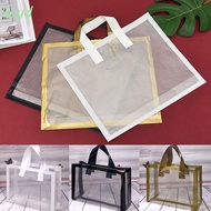 LLOYD 50Pcs Plastic Grid Bag, White/Black/Gold Solid Color Gift Packing Bag, Thicken Transparent wit
