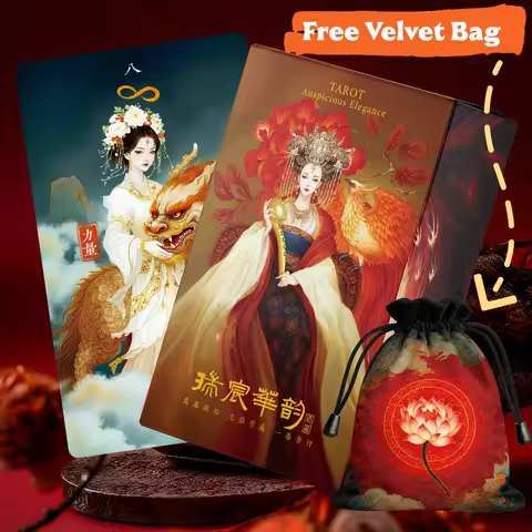 New 2026 Auspicious Elegance Chinese Tarot Cards Premium Rider Waite Tarot Cards 12x7cm Original Des