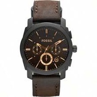 Men's Quartz Chronograph Watch, Brown Dial, Dark Brown Leather Strap, Business Casual Style, Suitabl