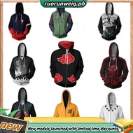 Boruto Hoodies Jacket Men Harajuku Anime Naruto 3D Hoody Akatsuki Coat Uchiha Itach Kakashi Zipper Hooded Sweatshirts