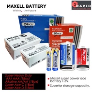 Battery AA/AAA Maxell Alkaline[1Box-40Pcs]/Maxell Super Ace C [1Box-20Pcs] & Super Ace D [1Box-24Pcs