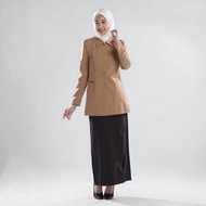 Seragam kerja blazer wanita guru pramuka terbaru polyester stretch premium import syakira by azkia