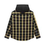 GXG Men's Autumn 2020 Hooded Shirt - Black with Yellow Checks