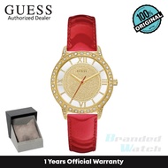 [Official Warranty] Guess GW0436L1 Women's Gold tone Case Red Leather Watch