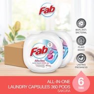 [NEW] Fab All-in-One Laundry Capsules 60 Pods x 6 Tubs