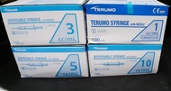 TERUMO DISPOSABLE SYRINGE WITH NEEDLE LUER LOCK Tip 100pcs/Box Sizes 1cc. 3cc, 5cc, 10cc