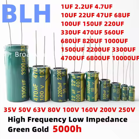 2-50PCS 35V 50V 63V 80V 100V 160V 200V 250V High Frequency Low ESR Aluminum Capacitor 1000UF 1500UF 