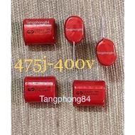 Good quality red capacitor CBB22-475j-400v, price of 5 pieces