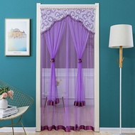 New Four Seasons Lace Long Door Curtain Perforation-Free Summer Anti-Mosquito Gauze Curtain Partition Curtain Half Curtain Househ
