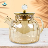 One Two Cups Heat Resistant Glass Teapot Fire Pitcher Glass Teapot 1L - BR-383