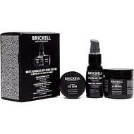 Brickell Men's Advanced Anti-Aging Routine, Night Face Cream, Vitamin C Facial Serum and Eye Cream, Natural and Organic,