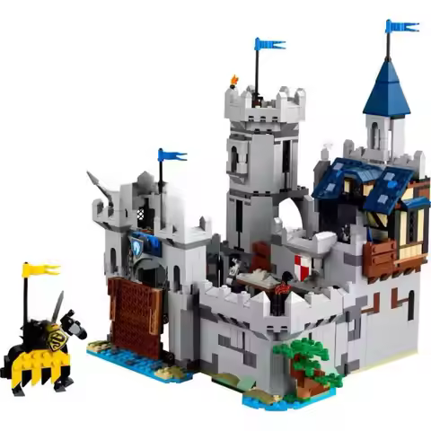 2025 New 31168 Medieval Horse Knight Castle Building Block Model Bricks Desktop Decoration Kids Educ