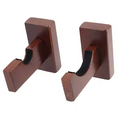 Baseball Bat Display Mounted Brown Bamboo Durable Fits Most Bats Softball Hockey Stick Team Sports