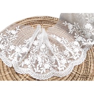 120MM Embroidery Lace Border Lace Trim Wedding Sewing Fabric Putih Baju Kurung Kebaya Kain Renda Borong Kahwin [1 Yard]