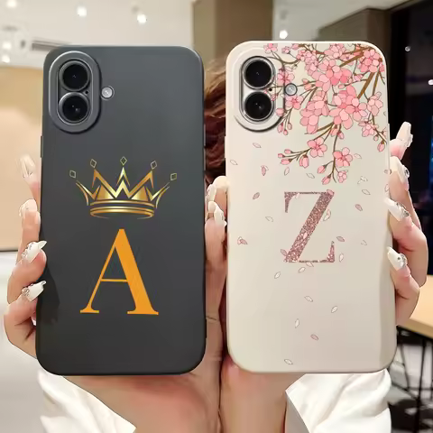 For Apple iPhone 16 Plus Case iPhone16 Pro Cute Couple Letters Cover Soft TPU Phone Case For iPhone 