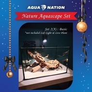 16" Ryoboku Wood Style Aquarium Set | 16x10x10" | 40x25x25cm Normal Glass