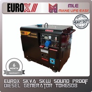 EuroX 5KVA (5000Watt) Sound Proof Diesel Generator TDH6508 - Battery Start - 6 Months Local Warranty