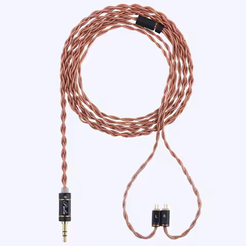 PULA High-purity Copper Pluggable MMCX Earphone Cables 0.78 2Pin Headphone Upgrade Cable 2.5mm3.5mm4