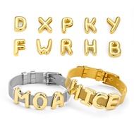 ※Terlaris 26 Abjad Inggeris DIY Gelang 10mm Tali Huruf bersalut emas