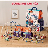 222 Details - Track City train Track assembly toy set, Train assembly with 360 overpass to develop t