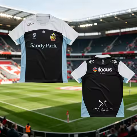 2026/27 Exeter Chiefs Unisex Rugby Jersey, 3D Print Mesh Breathable Football Jersey, Men Oversize Su
