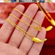 Fashionable temperament 916gold dolphin necklace 916 real 916gold fish clavicle necklace in stock