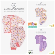Velvet Junior Anti-Mosquito Baby Clothes with Long Center Button Set - Girl Series