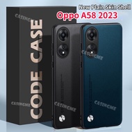 Oppo A58 2023 A78 Luxury PU Leather Casing Back Cover Matte Silicone Shockproof Protection Phone Cas