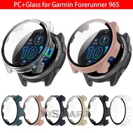 Glass Screen Protector Case for Garmin Forerunner 965 Bumper Protective Case Cover for Garmin 965 Ac