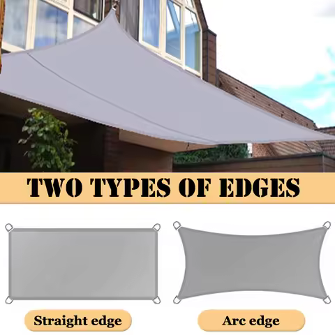 300D Outdoor Awing Gray Waterproof Sun Shade Sail Patio Terrace Sun Shelter Backyard Pergola Shading