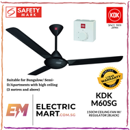 KDK M60SG Ceiling Fan 150cm w/ Regulator (suitable for bungalows, semi-d, apartments with high ceiling above 3 metres, industrial, coffee shops, shophouse etc)