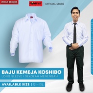 POWER CAT Baju Kemeja Sekolah Putih Nila Koshibo School Long Sleeve Shirt - White/Size 13-4XL