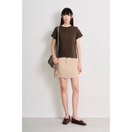 LIBÉ WORKSHOP - Beige above-the-knee khaki skirt 7609