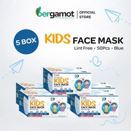 [KIDS] [EARLOOP] Bergamot 3 Ply Lint Free Medical Kids Face Mask (5 x 50 Pcs) B0518