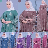 Terbaru Kaftan Motif Bunga Dress Gamis Muslim Wanita Super Jumbo