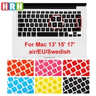 HRH EU/UK Waterproof Swedish Language Silicone Keyboard Cover Keypad Skin Protective Film For Mac Book Pro Air Retina 13" 15" 17 Basic Keyboards