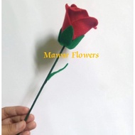 Bunga mawar flanel pertangkai tanpa plastik