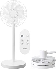 [山善] 扇風機 リビング コンパクト収納 DCモーター 静音 左右自動首振り 風量8段階調節 切タイマー機能 リモコン付き ホワイト AHX-FGD301(W)