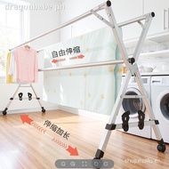 Stainless steel drying rack indoor and outdoor floor-to-ceiling folding drying rack, double pole qui