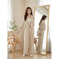 L'Amour Boutique SET VEST 2 Piece WIDE-LET PANTS SHORT FORM BLAZER FOR WORK