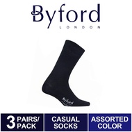 Byford Full Length Casual Socks (3 Pairs) Black - BSF785E