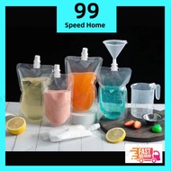 50pcs Transparent Suction Drink Bag/Beg Minuman Spout Pouch Suction Bag Drink Pouch Drinking Bag Jui