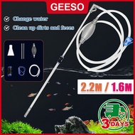 GEESO Aquarium Mini Siphon Gravel Vacuum Cleaner with Hand Pump Water Changer Hose Acrylic Tube Aqua