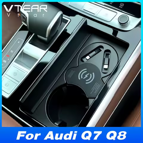 For Audi Q7 2020-2025/ Audi Q8 2017-2025 Car Wireless Charger with Retractable Cable Multi-Port Type