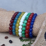 Original quality five-color jade bracelet, genuine jade