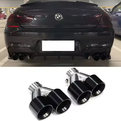 Quad Carbon Fiber Exhaust Tip For BMW F10 F11 535d 535i 640i 640d Up To G30 G31 Car Exhaust System N